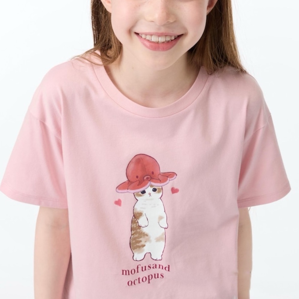 MOFUSAND UT Samenyan Cats Graphic T-Shirt Crop Tee S
